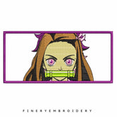 Nezuko Kamado Wide Demon Slayer - Animé  - Embroidery Design - FineryEmbroidery